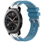 For Samsung Galaxy Gear S3 Frontier 22mm Quick Release Silver Buckle Royal Silicone Watch Band(Sea Blue) - 1