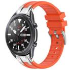 For Samsung Galaxy Watch 3 45mm 22mm Quick Release Silver Buckle Royal Silicone Watch Band(Orange) - 1