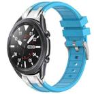 For Samsung Galaxy Watch 3 45mm 22mm Quick Release Silver Buckle Royal Silicone Watch Band(Sky Blue) - 1