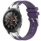 For Samsung Galaxy Watch 46mm 22mm Quick Release Silver Buckle Royal Silicone Watch Band(Purple) - 1