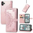 For Nothing CMF Phone 1 Mandala Flower Embossed Leather Phone Case(Rose Gold) - 1