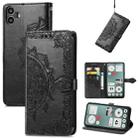 For Nothing CMF Phone 1 Mandala Flower Embossed Leather Phone Case(Black) - 1