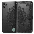 For Nothing CMF Phone 1 Mandala Flower Embossed Leather Phone Case(Black) - 2