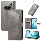 For Nothing Phone 2a Plus Mandala Flower Embossed Leather Phone Case(Gray) - 1