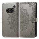 For Nothing Phone 2a Plus Mandala Flower Embossed Leather Phone Case(Gray) - 2
