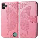 For Nothing CMF Phone 1 Butterfly Love Flower Embossed Leather Phone Case(Pink) - 2