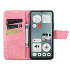 For Nothing CMF Phone 1 Butterfly Love Flower Embossed Leather Phone Case(Pink) - 3