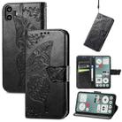 For Nothing CMF Phone 1 Butterfly Love Flower Embossed Leather Phone Case(Black) - 1