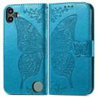 For Nothing CMF Phone 1 Butterfly Love Flower Embossed Leather Phone Case(Blue) - 2