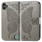 For Nothing CMF Phone 1 Butterfly Love Flower Embossed Leather Phone Case(Gray) - 2