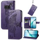 For Nothing Phone 2a Plus Butterfly Love Flower Embossed Leather Phone Case(Purple) - 1