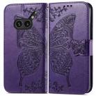 For Nothing Phone 2a Plus Butterfly Love Flower Embossed Leather Phone Case(Purple) - 2