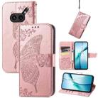 For Nothing Phone 2a Plus Butterfly Love Flower Embossed Leather Phone Case(Rose Gold) - 1