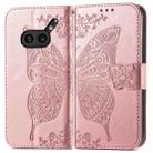 For Nothing Phone 2a Plus Butterfly Love Flower Embossed Leather Phone Case(Rose Gold) - 2