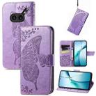 For Nothing Phone 2a Plus Butterfly Love Flower Embossed Leather Phone Case(Light Purple) - 1