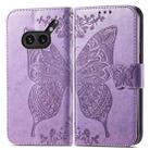 For Nothing Phone 2a Plus Butterfly Love Flower Embossed Leather Phone Case(Light Purple) - 2