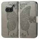 For Nothing Phone 2a Plus Butterfly Love Flower Embossed Leather Phone Case(Gray) - 2