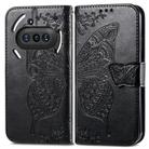 For Nothing Phone 3a Butterfly Love Flower Embossed Leather Phone Case(Black) - 2