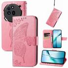 For Nothing Phone 3a Pro Butterfly Love Flower Embossed Leather Phone Case(Pink) - 1