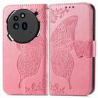 For Nothing Phone 3a Pro Butterfly Love Flower Embossed Leather Phone Case(Pink) - 2