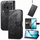 For Nothing Phone 3a Pro Butterfly Love Flower Embossed Leather Phone Case(Black) - 1