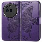 For Nothing Phone 3a Pro Butterfly Love Flower Embossed Leather Phone Case(Purple) - 2