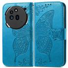For Nothing Phone 3a Pro Butterfly Love Flower Embossed Leather Phone Case(Blue) - 2