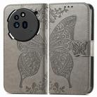 For Nothing Phone 3a Pro Butterfly Love Flower Embossed Leather Phone Case(Gray) - 2