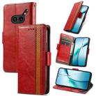 For Nothing Phone 2a Plus CaseNeo Splicing Dual Magnetic Buckle Leather Phone Case(Red) - 1