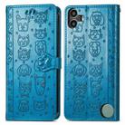 For Nothing CMF Phone 1 Cat and Dog Embossed Leather Phone Case(Blue) - 2