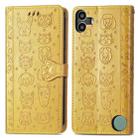 For Nothing CMF Phone 1 Cat and Dog Embossed Leather Phone Case(Yellow) - 2