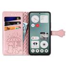 For Nothing CMF Phone 1 Cat and Dog Embossed Leather Phone Case(Rose Gold) - 3