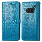 For Nothing Phone 2a Plus Cat and Dog Embossed Leather Phone Case(Blue) - 2