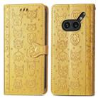 For Nothing Phone 2a Plus Cat and Dog Embossed Leather Phone Case(Yellow) - 2