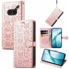 For Nothing Phone 2a Plus Cat and Dog Embossed Leather Phone Case(Rose Gold) - 1