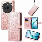For Nothing Phone 3a Cat and Dog Embossed Leather Phone Case(Rose Gold) - 1