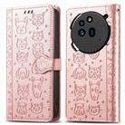 For Nothing Phone 3a Cat and Dog Embossed Leather Phone Case(Rose Gold) - 2