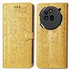 For Nothing Phone 3a Pro Cat and Dog Embossed Leather Phone Case(Yellow) - 2