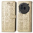 For Nothing Phone 3a Pro Cat and Dog Embossed Leather Phone Case(Gold) - 2