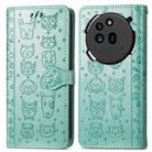 For Nothing Phone 3a Pro Cat and Dog Embossed Leather Phone Case(Green) - 2