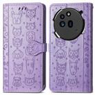 For Nothing Phone 3a Pro Cat and Dog Embossed Leather Phone Case(Purple) - 2
