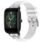 For Amazfit Bip U Quick Release Silver Buckle 20mm Royal Silicone Watch Band(White) - 1