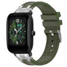 For Amazfit Bip U Quick Release Silver Buckle 20mm Royal Silicone Watch Band(Olive Green) - 1