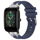 For Amazfit Bip U Quick Release Silver Buckle 20mm Royal Silicone Watch Band(Navy Blue) - 1