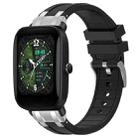 For Amazfit Bip U Quick Release Silver Buckle 20mm Royal Silicone Watch Band(Black) - 1