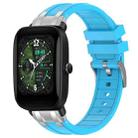 For Amazfit Bip U Quick Release Silver Buckle 20mm Royal Silicone Watch Band(Sky Blue) - 1