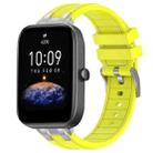 For Amazfit Bip3 Pro Quick Release Silver Buckle 20mm Royal Silicone Watch Band(Vital Yellow) - 1