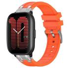 For Amazfit Active Quick Release Silver Buckle 20mm Royal Silicone Watch Band(Orange) - 1