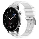 For Amazfit GTR Mini Quick Release Silver Buckle 20mm Royal Silicone Watch Band(White) - 1