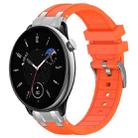 For Amazfit GTR Mini Quick Release Silver Buckle 20mm Royal Silicone Watch Band(Orange) - 1